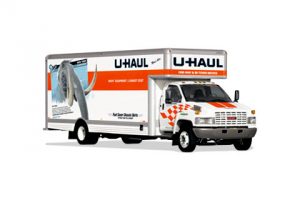 Large U-Haul rental truck.
